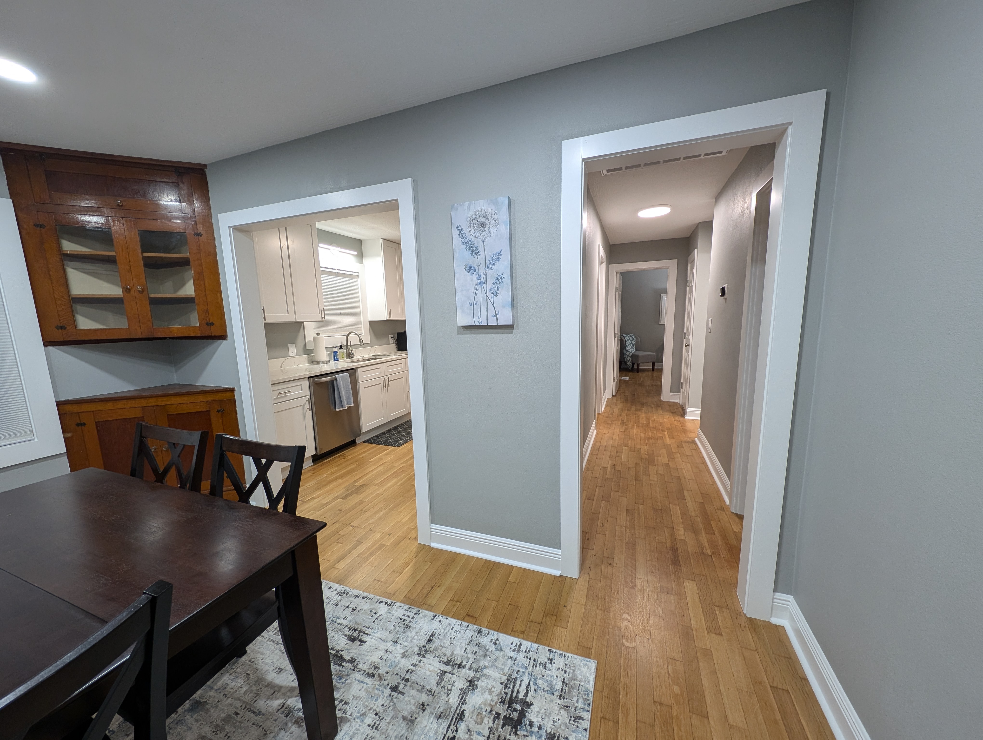 A furnished dining area